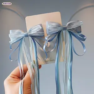 Cute Bow Hair Clip for Women, Woven Ribbon Tassel Hair Barrette, Vintage Elegant Hair Accessory for Travel, Vacation, Birthday Party, Holiday and Daily Wear