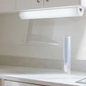 Roll [23.62 * 393.70 in ] clear kitchen wall protective film wallpaper, self-adhesive removable, for cabinets and countertops, bedrooms, living rooms, bathrooms-modern home