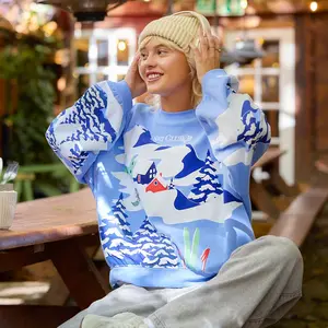 Disney Store Mickey Mouse Winter Scenic Pullover Sweatshirt for Women