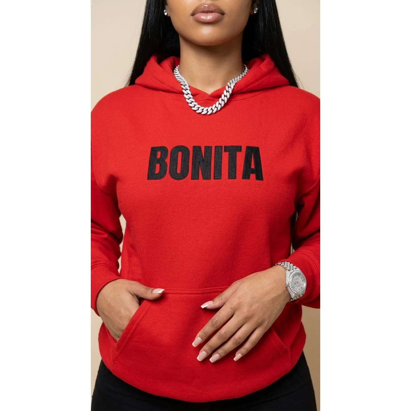 Bonita embroidered adult hoodie