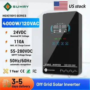 4000W Off Grid Hybrid Inverter 24V 140A 5600W MPPT Solar Charger Pure Sine Wave Inverter for Home 6.25 Inch LCD Display