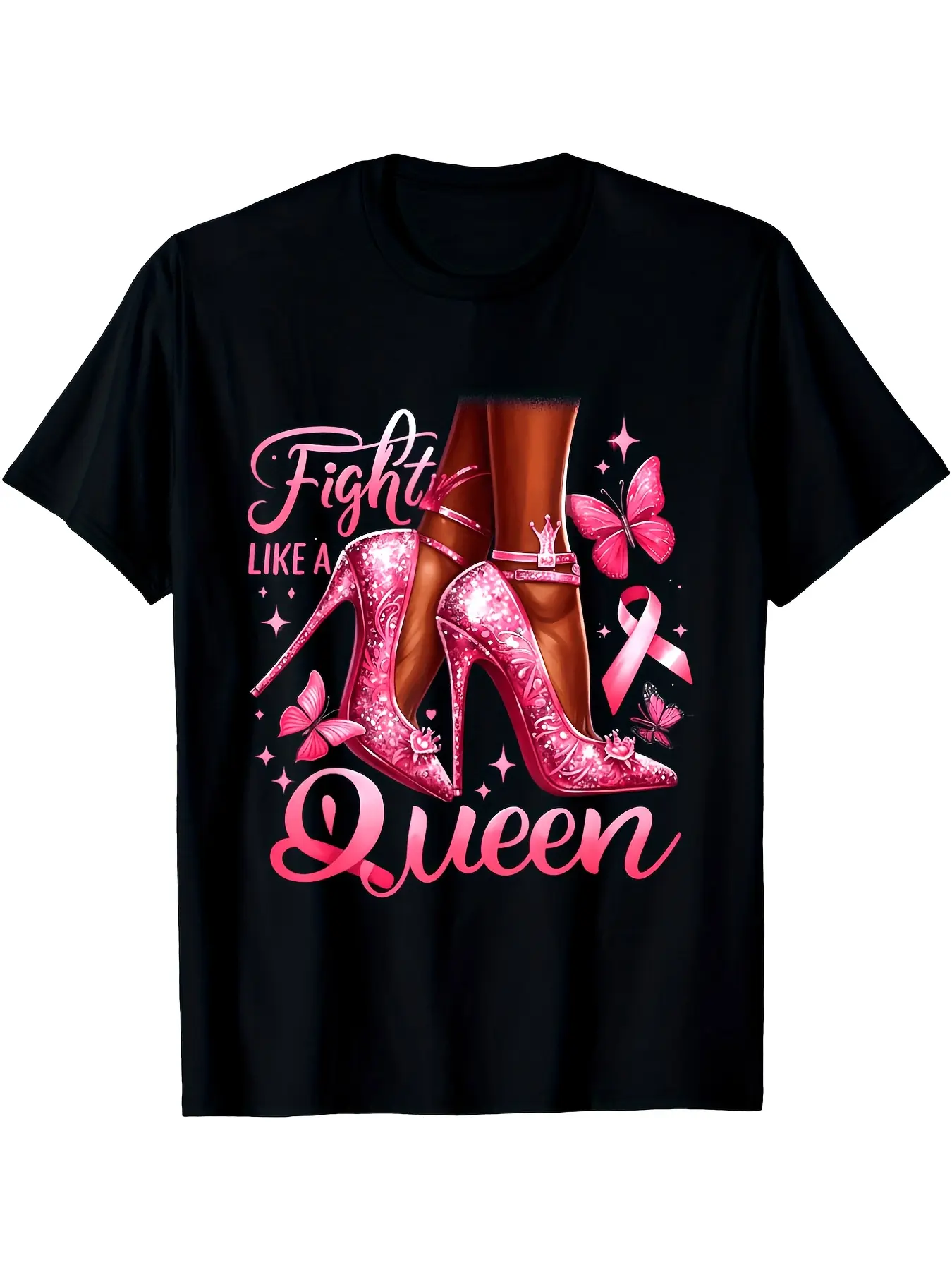 Battle with The Strength of a Queen  This T-Shirt unisex soft cotton short sleeve t shirt, vintage graphic casual tee for men women teens, perfect birthday holiday gift for camping travel gym daily street  wear