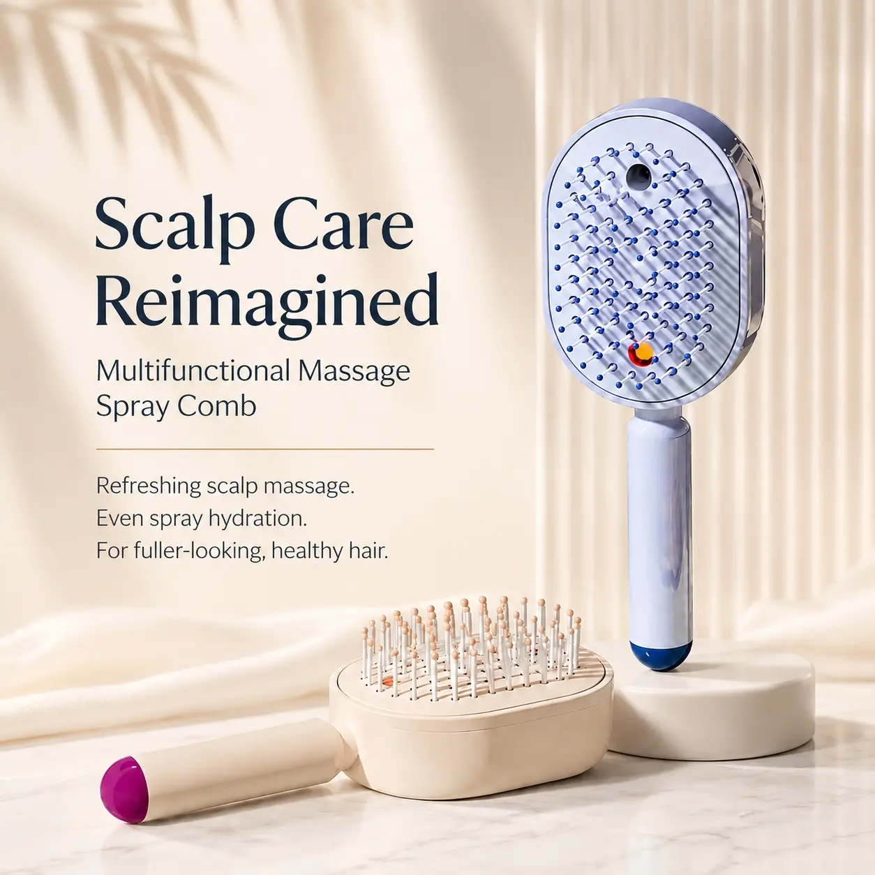 Red Light Therapy Scalp Massager Comb with Nano Spray - Electric Vibrating Scalp Care Brush for Hair Growth, Portable Hair Care Tool for Home & Office, Ideal Gift for Women