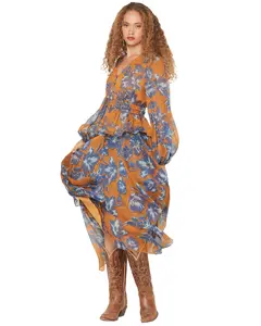 Shyanne Women's Floral Tiered Midi Skirt - Swfa25s1-Pecn
