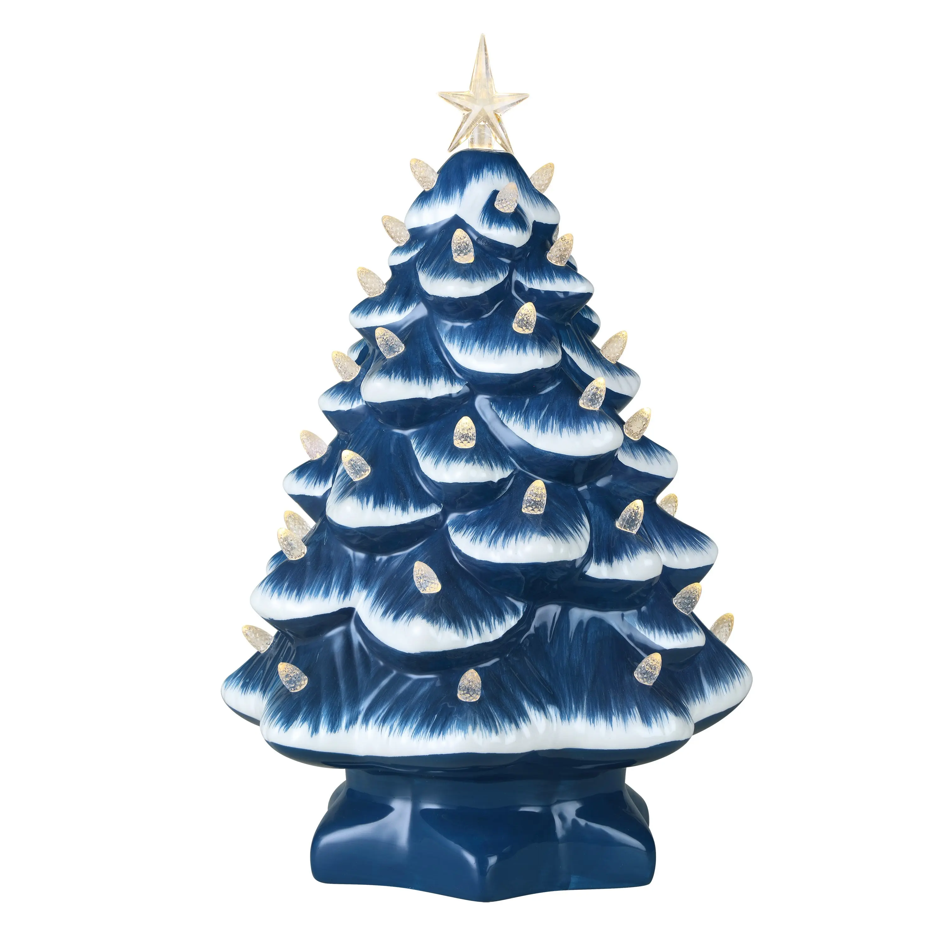 14 in. Ceramic Tree - Country Blue Clear