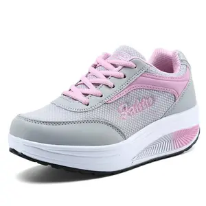 Women Walking Sneaker Lace-Up Spring Air Mesh Upper Antislip EVA Outsole Breathable Mesh Insole Shock Absorption Lightweight 420g