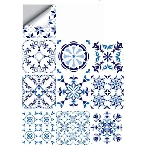 25 count Moroccan Style Tile Sticker, 4x4 Inch(10x10cm) Traditional DIY Murals, Tile  Oil Proof Removable  for Bathroom & Kitchen Backsplash (TS-204)