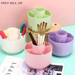 1pc Rotating Desk Organizer - Versatile Storage for Makeup & Stationery - Home Office & Dorm Essential - Table Organizers