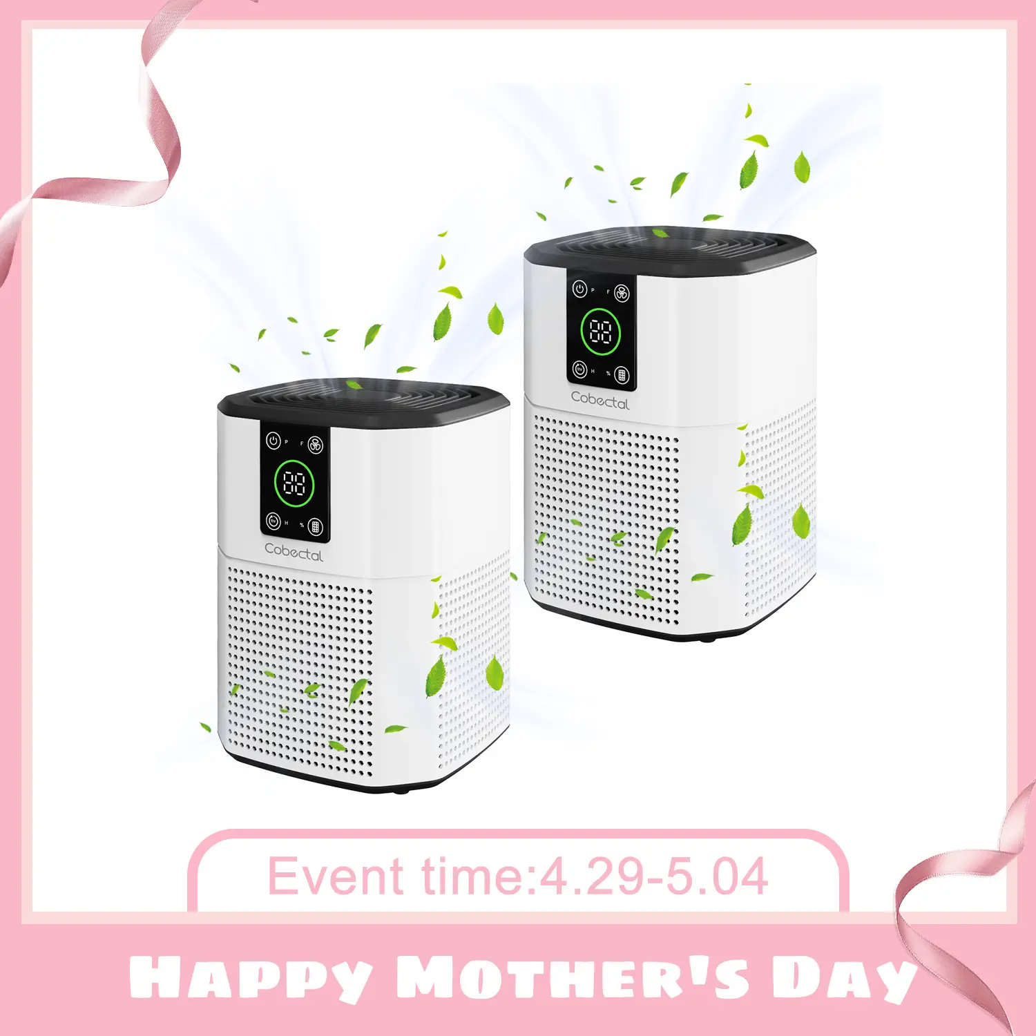 Cobectal PureWave HEPA Air Purifier (2 Pack, White) - Dual Purification Systems for Fresher Indoor Air Quality and Enhanced Health Benefits