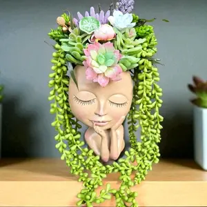 Lady head planters, special for any occasion, these are perfect housewarming gifts. indoor and outdoor planter, succulent arrangments, artifical flower arrangements, home decor, boho decor, faux flower arrangement, great centerpiece