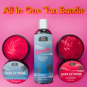 OYS Glow Dark Extreme Intensifying Accelerator Tanning Gel, Tanning Cream, Cherry Tanning Face Gel Sunbed Cream, All In One Tan Bundle Skincare