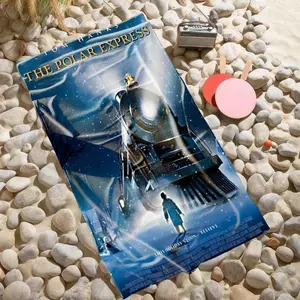 1 piece Polar Express starring Tom Hanks themed beach towel - Soft and Comfortable Beach Towel, Upgraded Fiber Material, suitable for Home, Travel, Gift, Quick-dry and Absorbent, Machine Washable, Brings a Refreshing Summer, Swim Towels