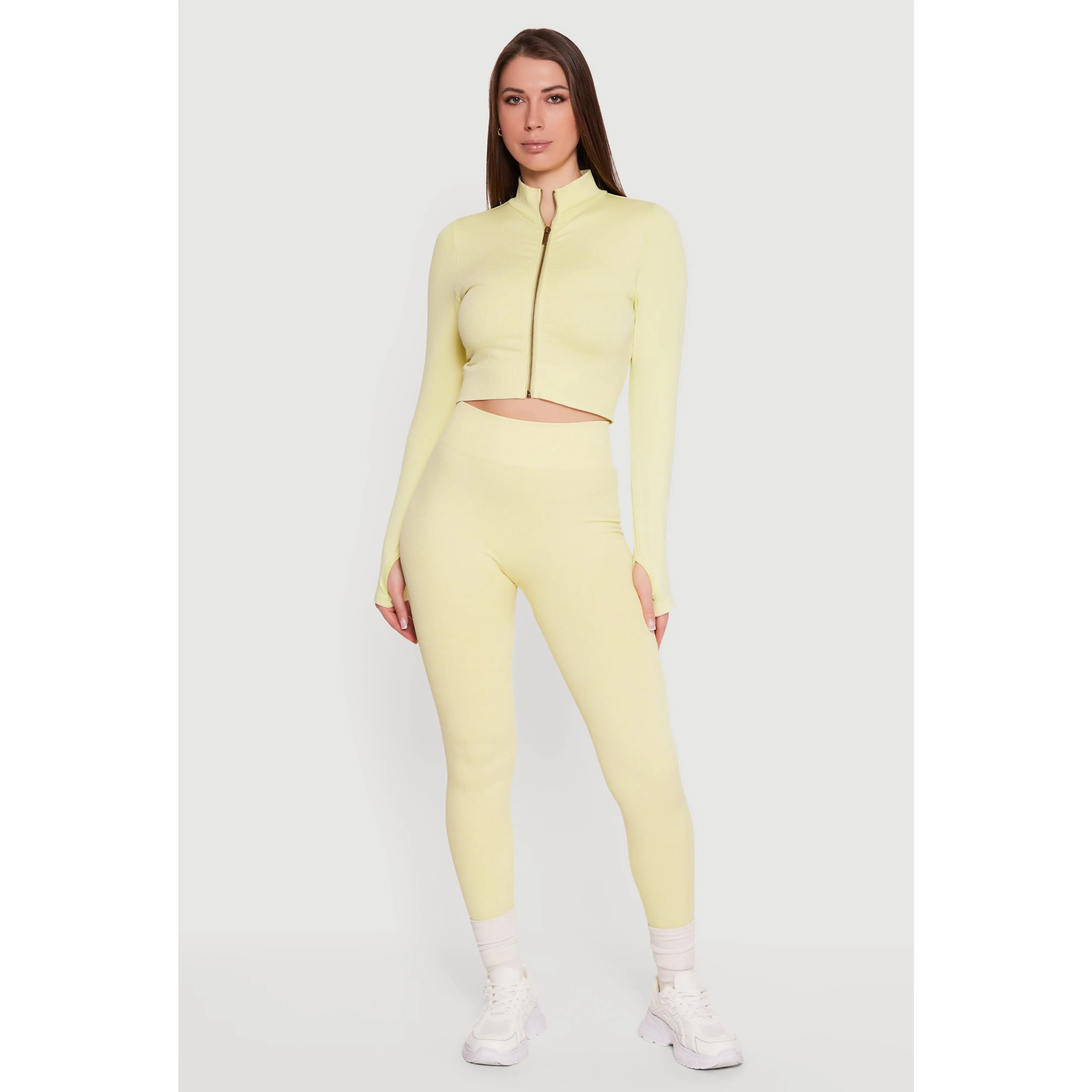 Compression Rib Seamless High Waisted Leggings