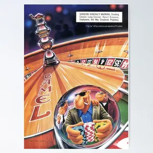 Vintage Advertisement for Joe Camel's Roulette Poster