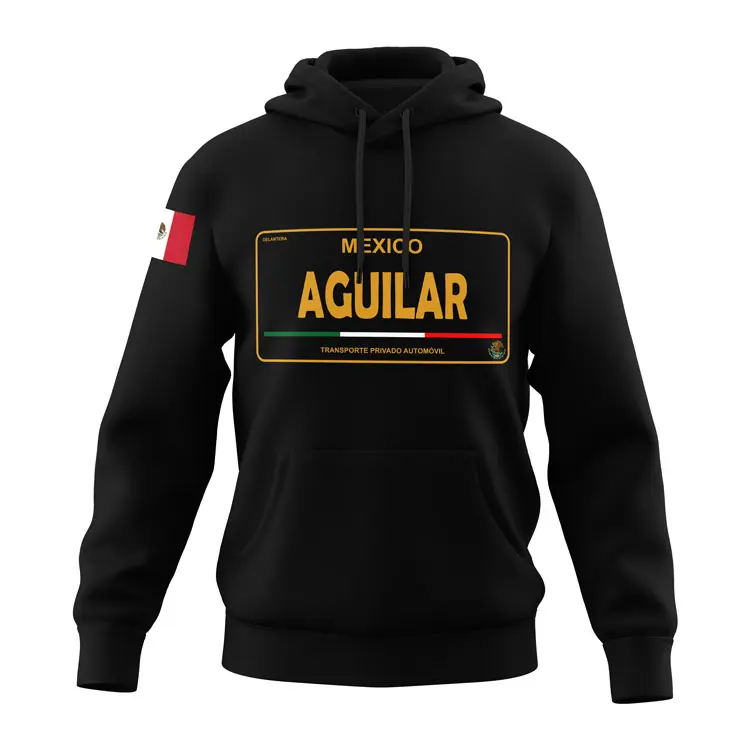 Hoodies con Apellidos Mexican Design Black Hoodie