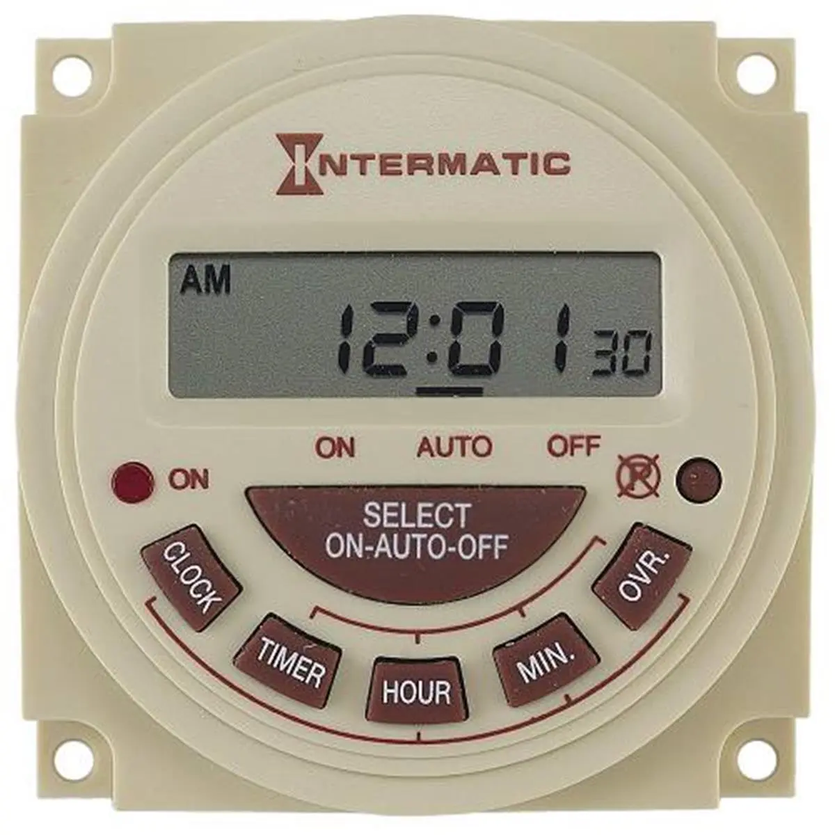 Intermatic PB313EK 120V 24-Hour Electronic Panel Mount Kitchen Timer, Plastic Kitchen Accessory with 1/2 HP, 8 FLA, 120 VAC, 0.5 lbs, Batteries, 7-Day Models Compatibility