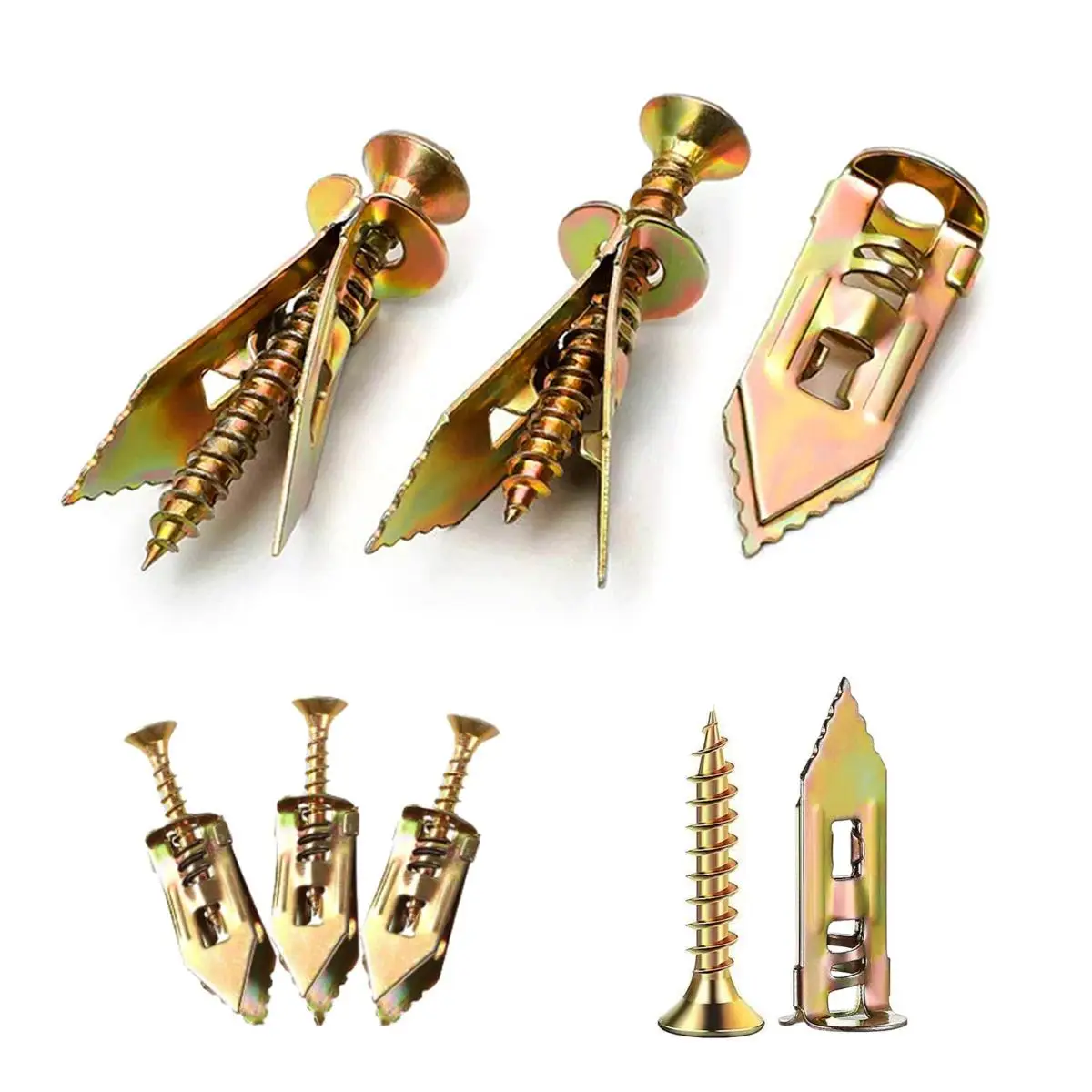 Plasterboard Anchor with Screw, Self Drilling Plasterboard Anchor & Screw Kit, Hollow Screws & Anchors for TV, Bicycle, Cabinet Fixing Accessories