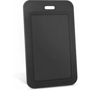 3 Pack Sliding ID Badge Holders Black Plastic Vertical ID Card Holder Hard ID Card Case Protector with Clear Window for Office, School, Conference