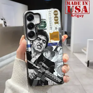 Phone Case Compatible with Galaxy S24 Plus S25 Ultra S23 Ultra S22+ Creative Scar Face Painted Patterned Full Body Protection Anti-Scratch PC Smartphone Cover Cellphone Protective