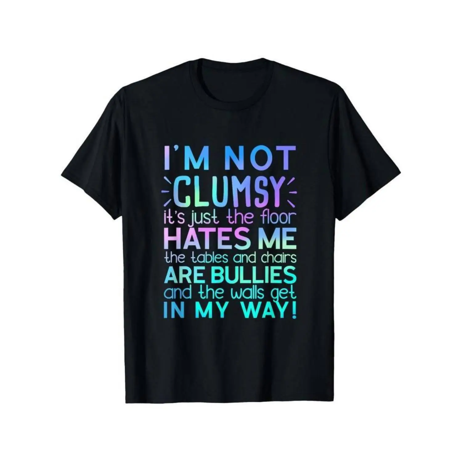 Men's Summer Streetwear T-Shirt - Relaxed Fit, Breathable Casual Shortsleeve Cotton Top, Funny "I'm Not Clumsy" Sarcastic Gift