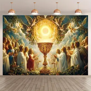 Christmas Sacred Gold Renaissance Oil Painting Style Background Banners - Ideal Birthday Item, Party Decoration, Suitable For Home, Garden, Indoor & Outdoor Decoration, Room Decoration For Teenage Boys And Girls