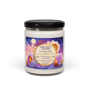 Soy Candle, Energy Clearing Ritual Candle, Positive Vibes Candle, Cord Cutting Candle, Anxiety Relief Candle, Stress Relief Candle,