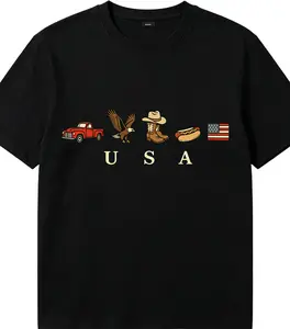 Vintage USA Icons Graphic Tee - Commemorative America 250 Premium Cotton Patriotic T-Shirt