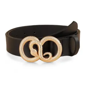 Millennials In Motion Gothic Women’s Snake Belt With Gold Python Buckle