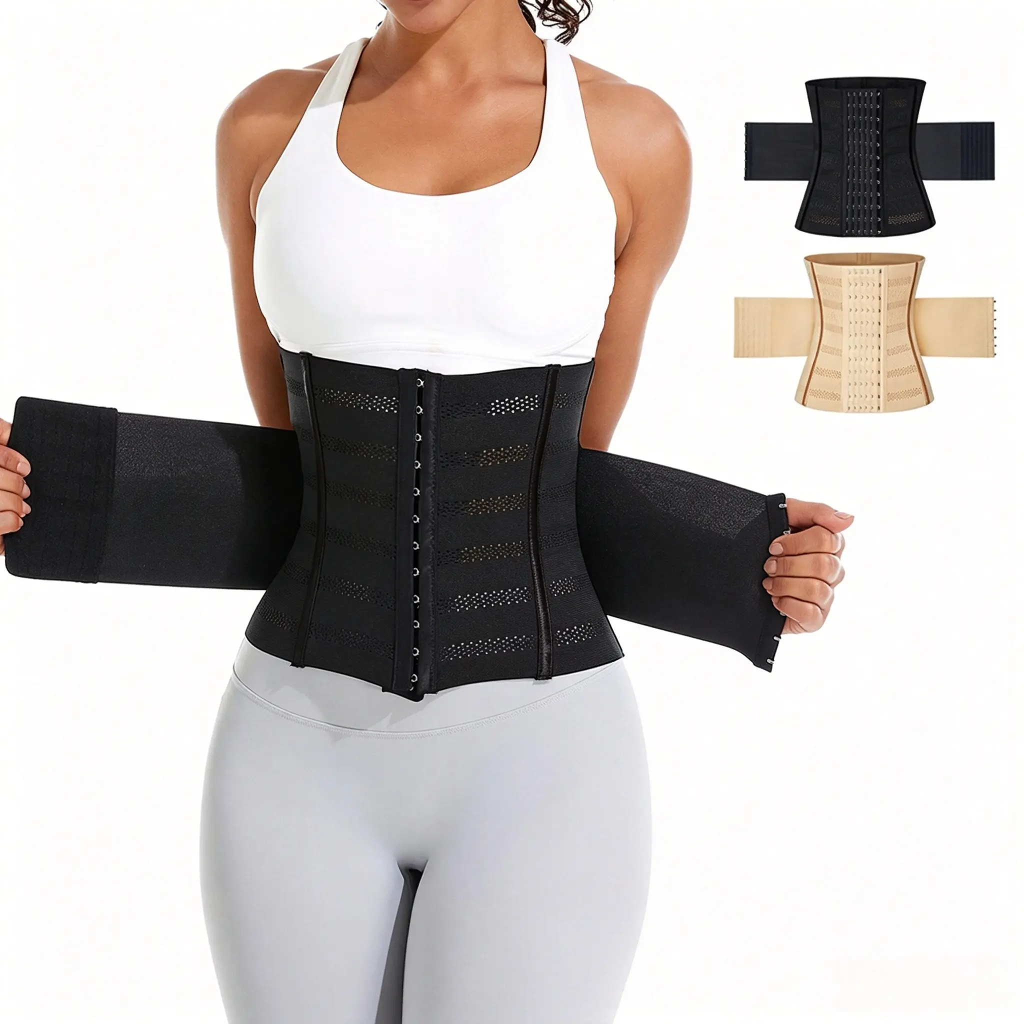 Women's Adjustable Waist Corset Wrap Shapewear - Sports Wear Waist Trainer, Lightweight Compression Tummy Binder, Body Shaper for Workout, Gym Sessions,Sleeker Look, Abdominal Binder, Enhances Silhouette