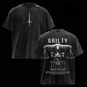 Men's Thick Short-Sleeve T-Shirt - Hiromi Higuruma Jujutsu Kaisen Deadly Sentencing Bold Graphic Top, Judgeman Domain Expansion Anime Print Double Sides Vintage Washed Oversized Soft Cotton Unisex Casual Streetwear Round Neck Apparel,summervibes