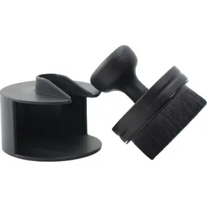 Tire Shine Applicator Brush, Automotive Tire Dressing Applicator Brush, Storage Stand Included for Detailing and Car Wash Kit, Black, 2.3 Inch Diameter