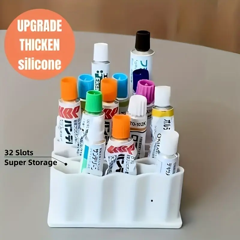 1pc Medicated Cream Organizer Box, 32 Grid Vertical Storage, Durable Design, Space-Saving Shelf for Medical Supplies