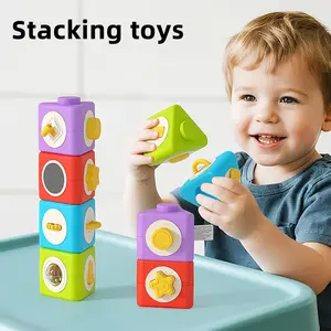 Educational Busy Stack Toy Building Blocks, Free Combination Stacking Fun, Three-Sided Play, Model Xinghao Hlx237a, No Ca Prop 65 Warning