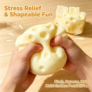 Daily Stress & Anxiety Relief Moldable Vaseline-Filled Squishy Ball, TPR Soft Squeeze Fidget Toy, DIY Handmade Sensory Toy for Teens & Adults