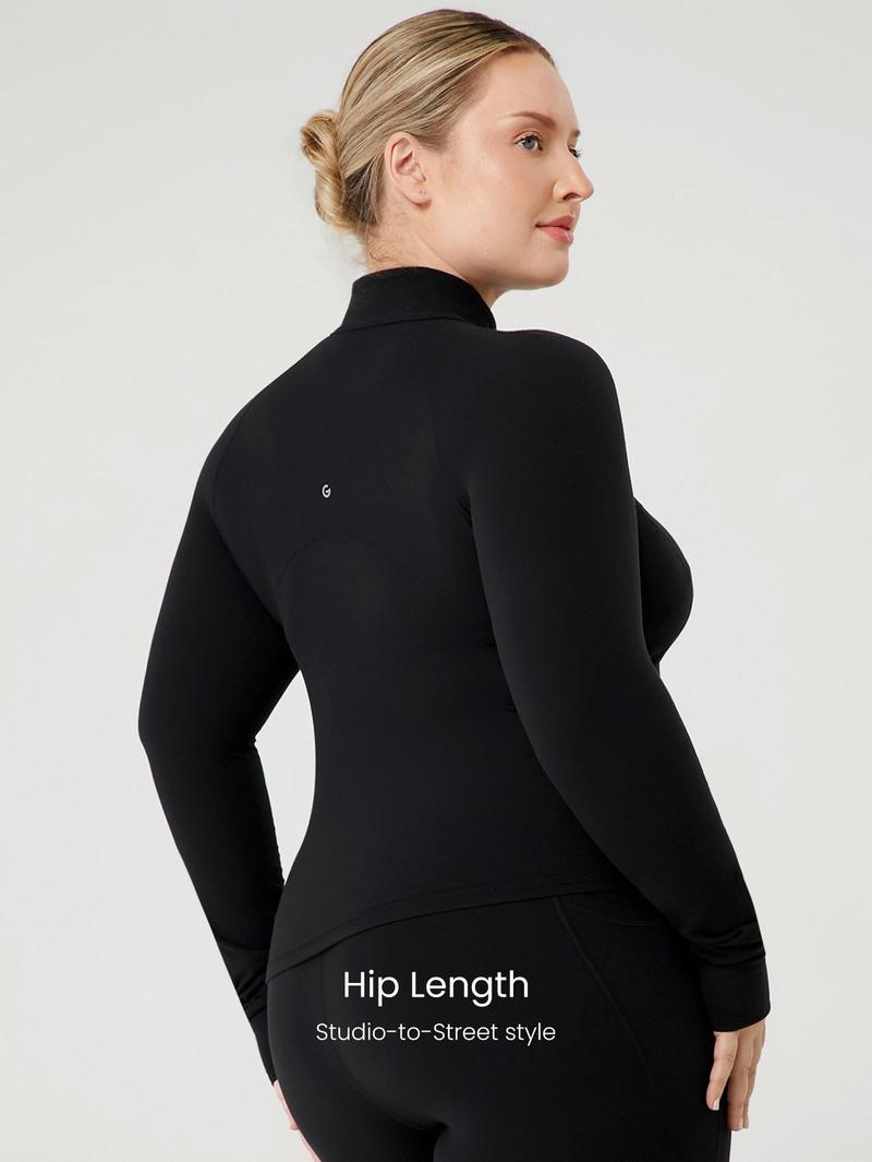 GLOWMODE FeatherFit Plus Size Slim-It Streamline Performance Secure Pockets Zip Up Jacket TikTokShopBlackFriday