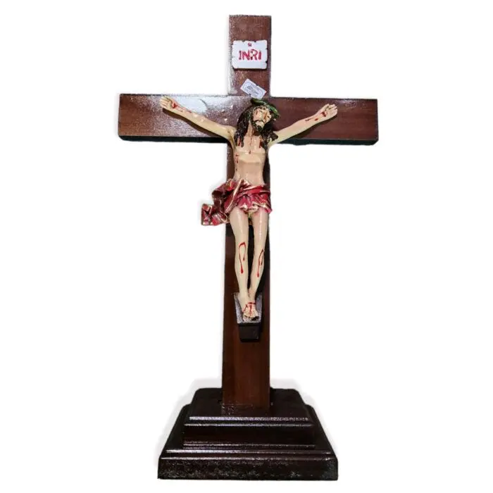 Cristo Poliester 15" Inches Tall With Base 25638-15 Brand New (Cruz de Madera Compresada y Resina) Jesus Religious Decor Crucifix Crucifijo para altar Cross gift