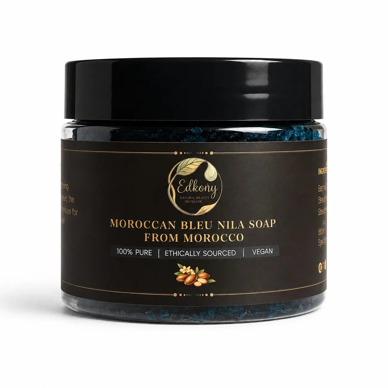 EDKONY Moroccan Blue Nila Facial Cleansing Soap – Argan Oil & Shea Butter