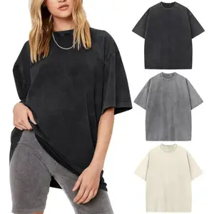 1-3 Pack Unisex Oversized T Shirts Acid Washed 100% Cotton Tees Vintage Baggy Loose Fit Streetwear Workout Heavyweight Tops, Comfy Gym Casual Short-Sleeves