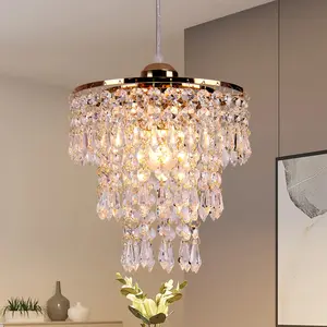 3 Layer K9 Crystal Chandelier Modern Luxury Ceiling Light for Villa Stair Kitchen Island Living Dining Room QH-MP037 Decorative Gentle Lamp Decorative Lighting