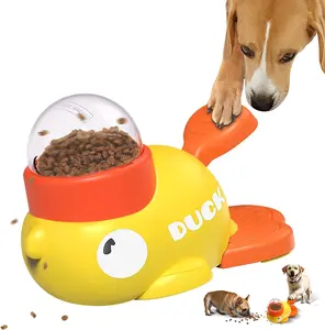 Interactive Dog Treat Dispenser Toy & Slow Feeder Dog Bowls - Duck-Shaped Puzzle Toy for Mental Stimulation, Adjustable Food Outlet for Small to Medium Cats and Dogs