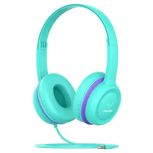 Kids Headphones, Wired Headphones for Kid with Safe Volume Limiter, Kid Headphone with Cord 3.5mm Jack, On-Ear Girls Boys Toddler Headphone for School