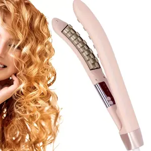 [US Plug] Curling Iron Pea Pod, Grid Curl Hairstyle, Fast Heating Gift Women Love