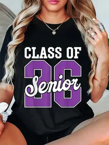 100% Cotton Senior 2026 Apparels Class Of 2026 Senior 2026 First Day Of School Year 2026 T-Shirt