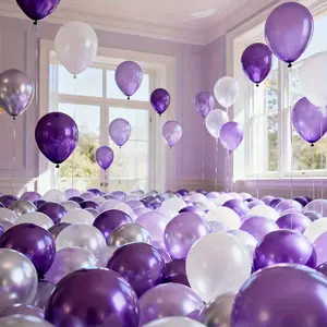 60pcs, Purple and white gradient series balloon set, perfect for Memorable moments, birthdays, weddings, Valentine's Day, school opening ceremonies, graduation season, home decoration, balloon decoration, balloon parties