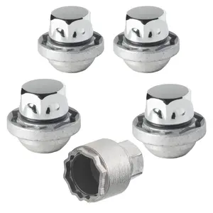 Hyundai Palisade 2020-2026  Wheel Locks Lug nuts Kit M12 X 1.5 Thread Size Set of 4 High-Security Nuts + 1 Unique Key - Farad GalaxyLock H1/M Chromed