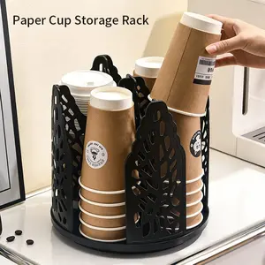 Rotating Cup Dispenser, Coffee Mug Rack and Lid Storage Holder, Suitable for Countertop, Bathroom, Kitchen Cabinet, Coffee Station, 4 Layers ()