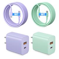 (A&C Port) 2 Pack Green&Purple