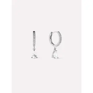 Delicate Huggie Hoops - Elise Silver