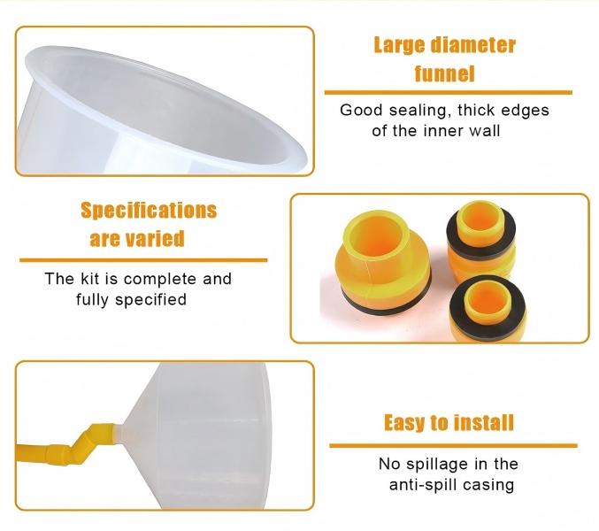 15PCS Universal Coolant Filling Funnel Kit | No-Spill Spill-Proof Radiator Bleeder Tool for Most Cars & Vehicles