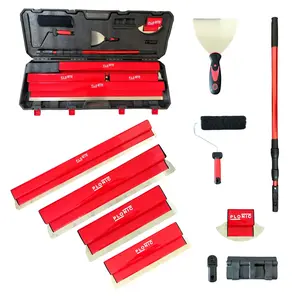 PLONIC 5-Piece Drywall Skimming Blade Set with Case - 10" 14" 24" 32" 40" Stainless Steel Smoothing Knives for Walls Ceilings Plaster Skim Coating